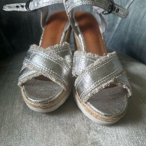 Silver Women's Espadrille Sandals